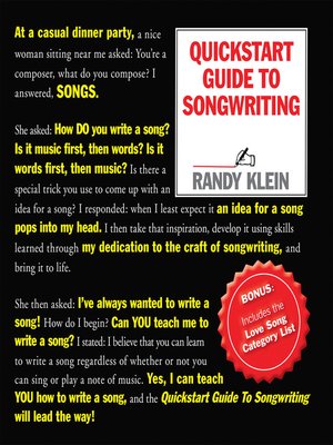 cover image of Quickstart Guide to Songwriting